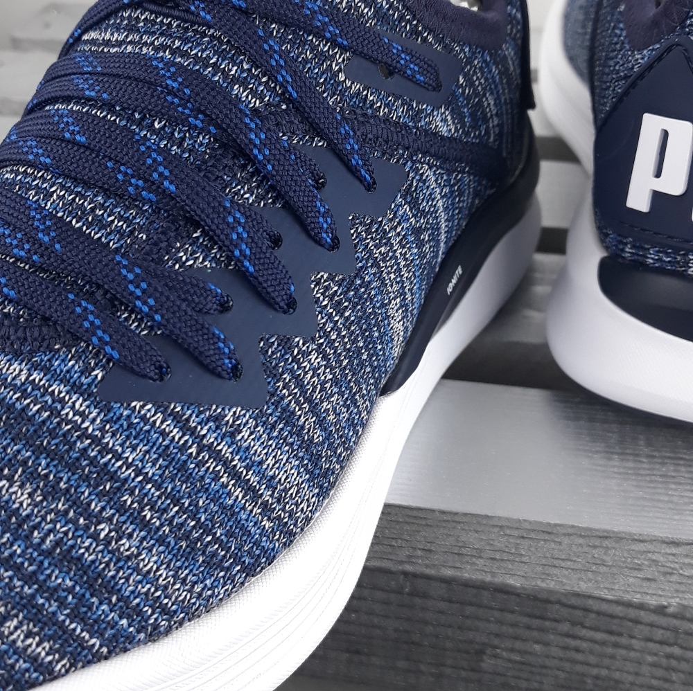 Big Kids Puma Navy Blue Ignite Flash Evoknit - Picture 7 of 7